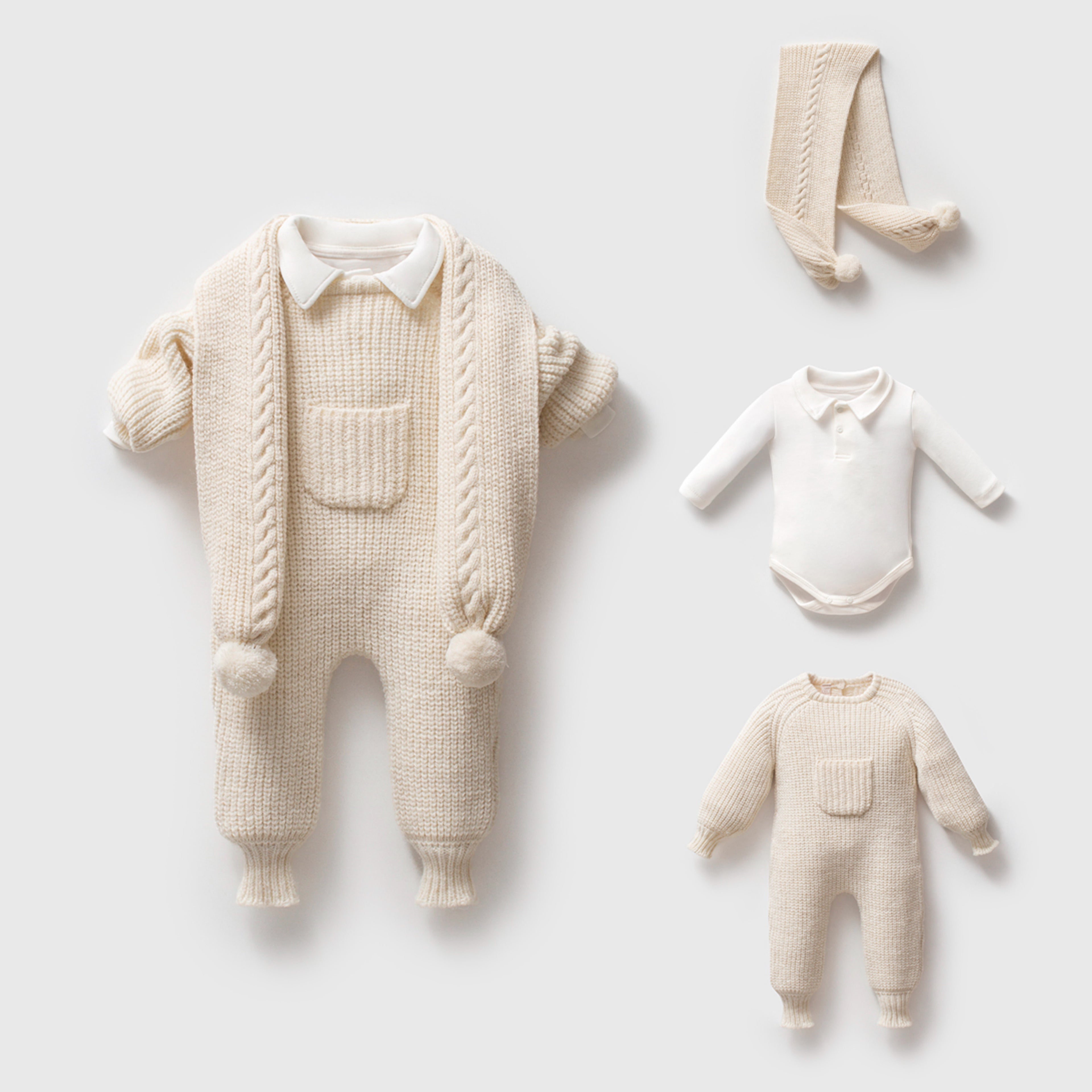 BEIGE SCARFIE ROMPER set