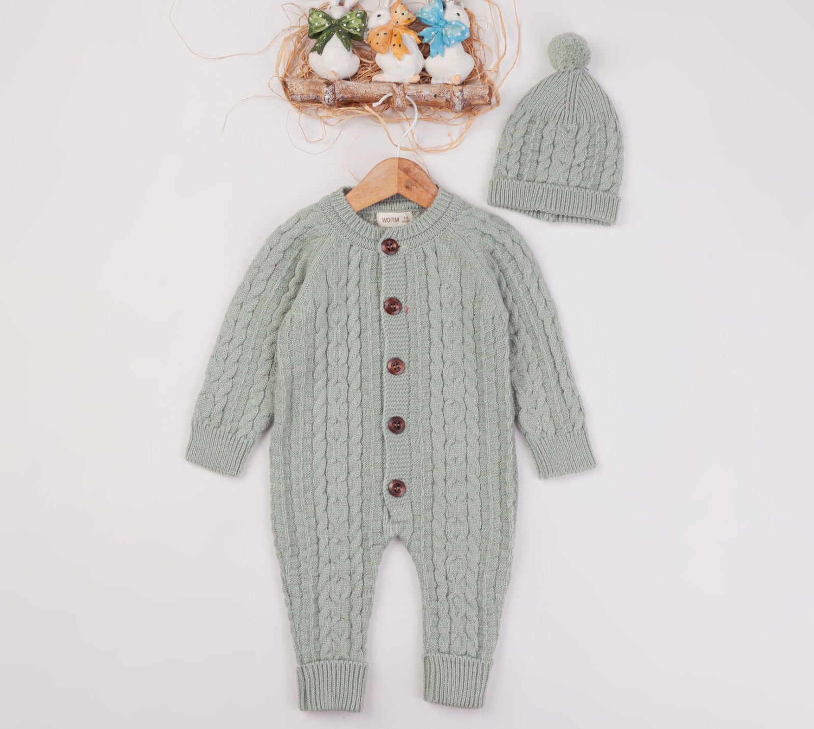 TUBBY OLIVE romper set
