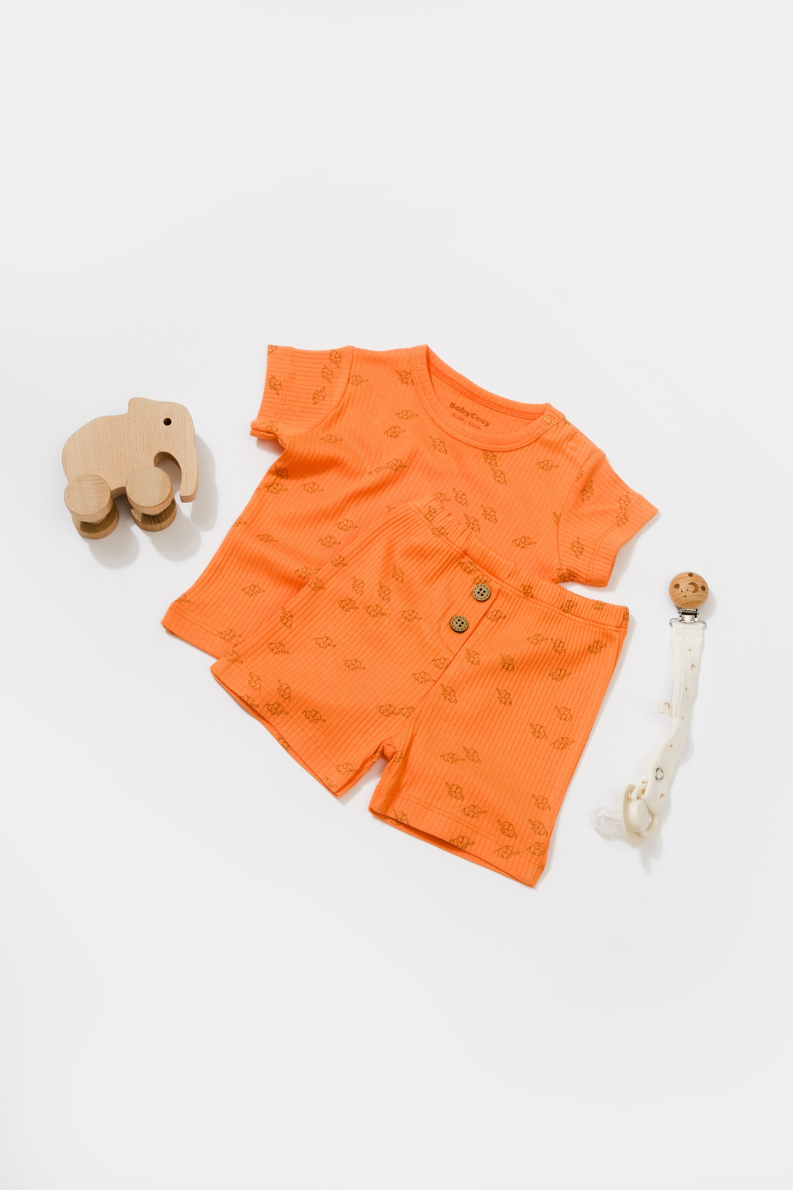 BABY KOMPLET MAJICA I ŠORTS ORANGE | ORGANSKI PAMUK